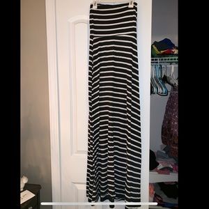 Black and white striped dress